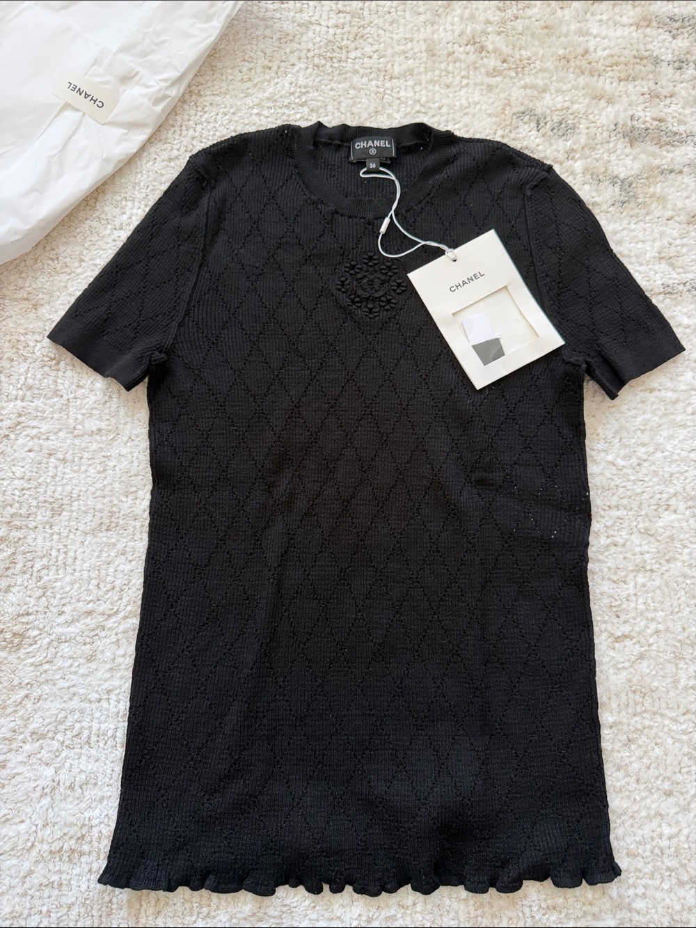 Chanel cotton/linen short sleeve top